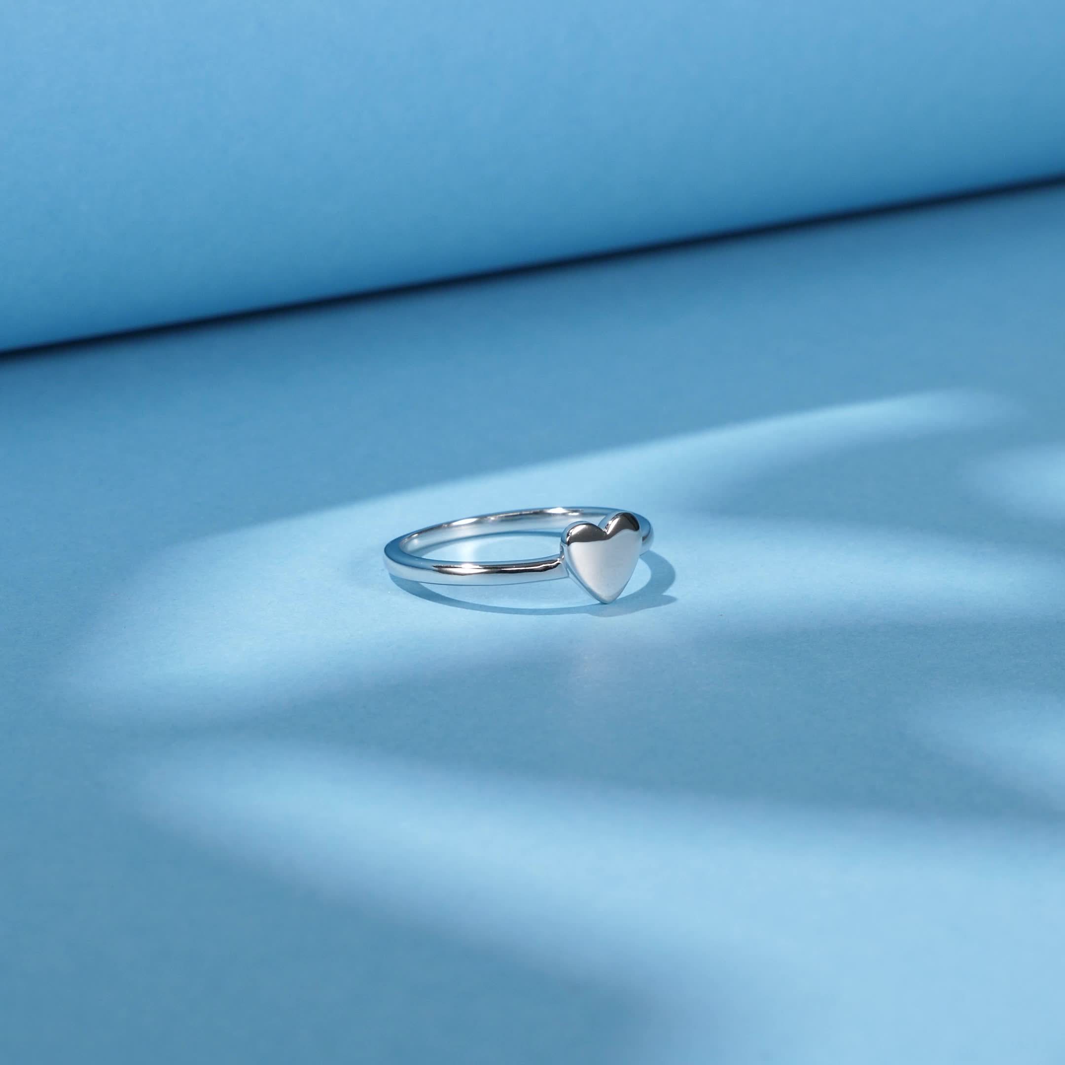 925 Sterling Silver Heart Ring Versatile Sweet Casual Parties